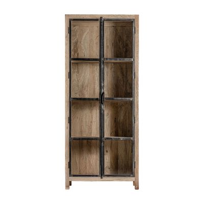 Wardrobe - Brown mango wood display case 90x45x210 cm - VICAL