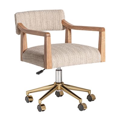 Chaises - Chaise bureau en polyester marron 56x58x82 cm - VICAL