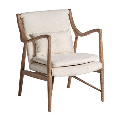 Fauteuils - Fauteuil en polyester blanc cassé 73x76x84 cm - VICAL