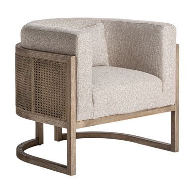 Armchairs - Beige ash wood armchair 84x76x73 cm - VICAL