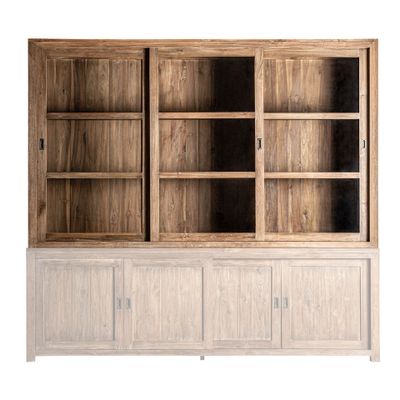 Wardrobe - Brown railway wooden display case 240x48x143 cm - VICAL