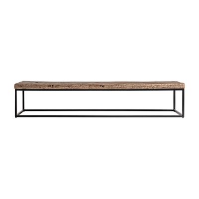 Tables basses - Table basse en bois récupéré noir 180x60x36 cm - VICAL