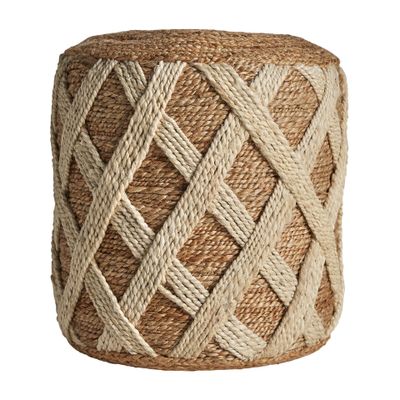 Footrests - Brown jute puff 40x40x46 cm - VICAL