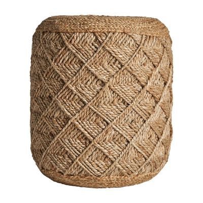 Footrests - Brown jute puff 40x40x46 cm - VICAL