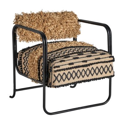 Fauteuils - Fauteuil en jute marron 64x67x72 cm - VICAL