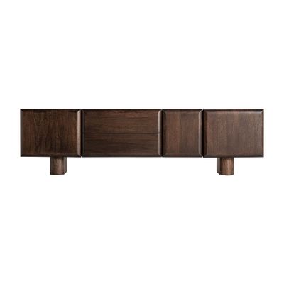 TV stands - Brown mango wood TV cabinet 200x40x56 cm - VICAL