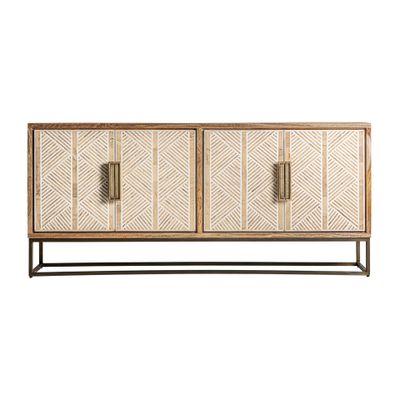 Buffets - Buffet en bois de mangue brun clair 180x40x81 cm - VICAL