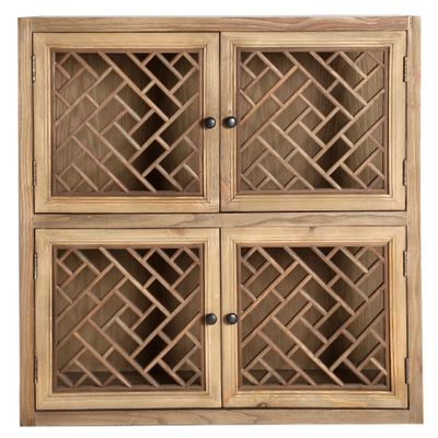 Wardrobe - Modular display case in brown elm wood 85x40x85 cm - VICAL
