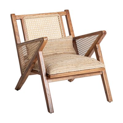 Armchairs - Brown mango wood armchair 61x82x73 cm - VICAL