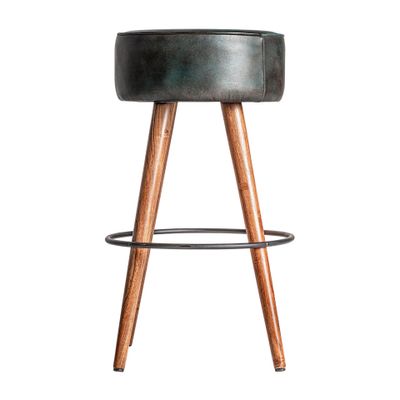 Stools - Black acacia wood stool 40x40x69 cm - VICAL