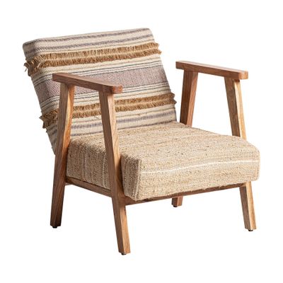 Armchairs - Brown mango wood armchair 62x81x72 cm - VICAL