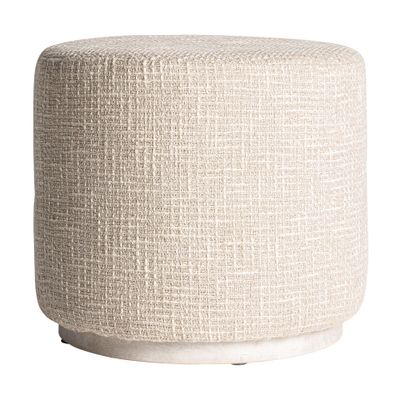 Footrests - Beige cotton footstool 48x48x41 cm - VICAL