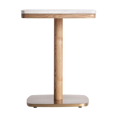 Other tables - White terrazzo bar table 50x50x66 cm - VICAL