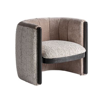 Fauteuils - Fauteuil en bois de pin taupe 76x80x70 cm - VICAL