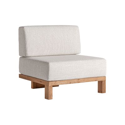 Sofas - Central sofa module in brown railway wood 81x86x83 cm - VICAL