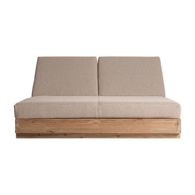 Canapés - Double chaise longue en bois de chemin de fer marron 210x80x33 cm - VICAL