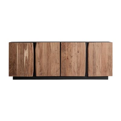 Buffets - Buffet en bois d´acacia noir 220x44x81 cm - VICAL