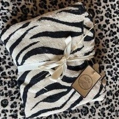 Bathrobes - 100% certified organic premium beach poncho - Zebra - ATELIER DUNE