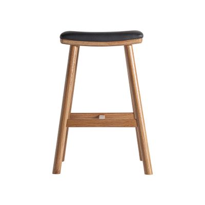 Stools - Black oak wood stool 47x40x68 cm - VICAL