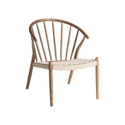 Armchairs - Brown oak wood armchair 67x67x79 cm - VICAL