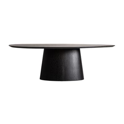 Tables Salle à Manger - Table salon en bois de chêne noir 240x120x76 cm - VICAL