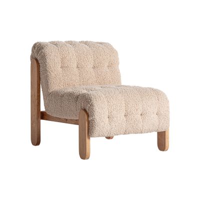 Armchairs - Beige polyester armchair 64x89x72 cm - VICAL