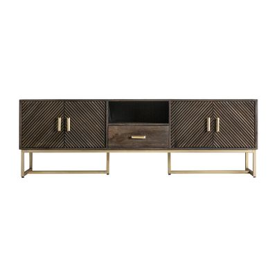 TV stands - Brown iron TV cabinet in 200x45x66 cm - VICAL