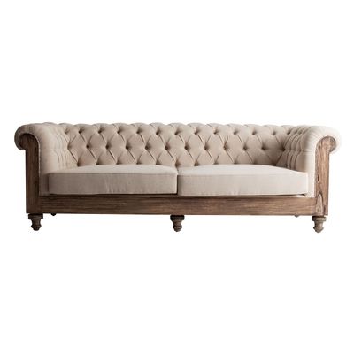 Canapés - Sofa en bois tropical beige en 238x90x80 cm - VICAL