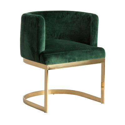 Chaises - Chaise en velours vert en 60x60x77 cm - VICAL