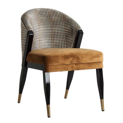 Chairs - Ocher velvet chair in 56x70x85 cm - VICAL