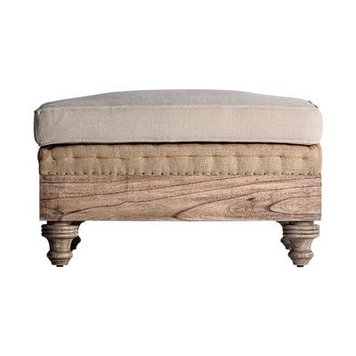 Footrests - Cream mango wood footrest in 80x60x47 cm - VICAL