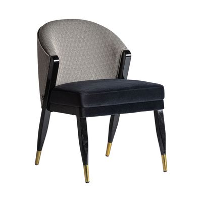 Chaises - Chaise en velours noir en 55x68x84 cm - VICAL