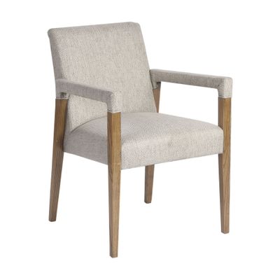 Chairs - Cream linen chair in 60x65x85 cm - VICAL