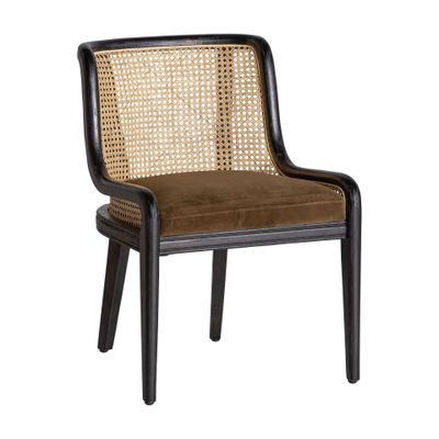 Chairs - Black rattan chair in 54x58x78 cm - VICAL