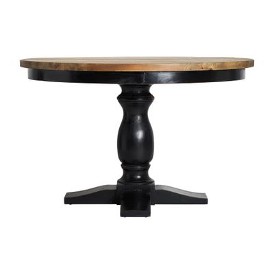 Tables Salle à Manger - Table salon en bois d´orme noir en 120x120x76 cm - VICAL