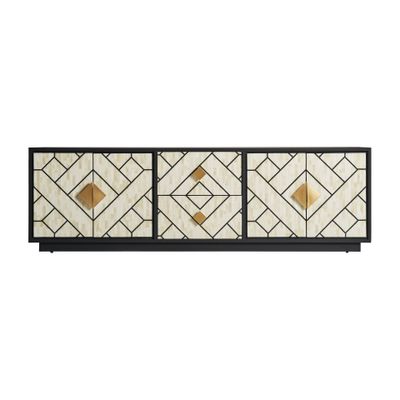 Meubles TV - Meuble tv en bois mdf noir  en 180x40x55 cm - VICAL