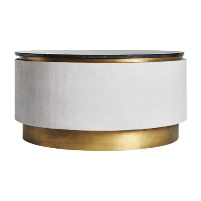 Coffee tables - White iron coffee table in 90x90x46 cm - VICAL
