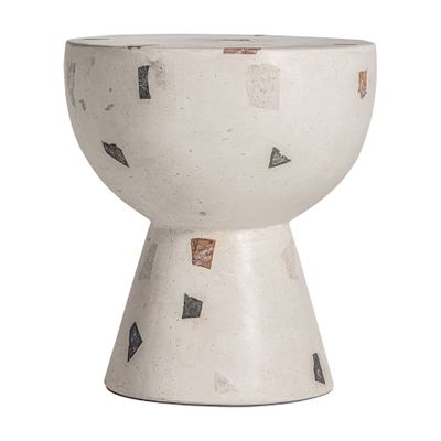 Autres tables  - Table basse en terrazzo blanc  en 40x40x44 cm - VICAL