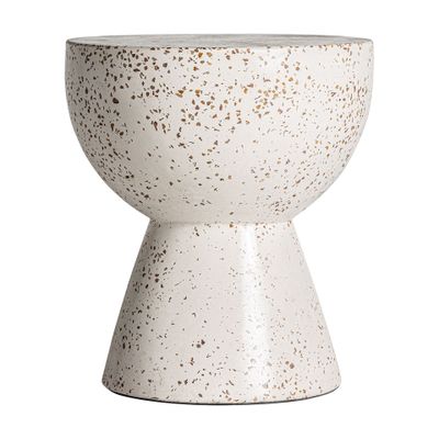 Autres tables  - Table basse en terrazzo blanc en 40x40x45 cm - VICAL