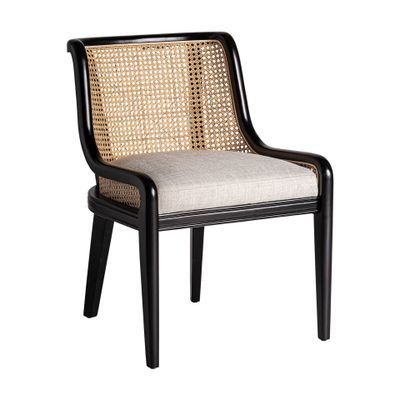 Chairs - Cream rattan chair in 54x54x77 cm - VICAL