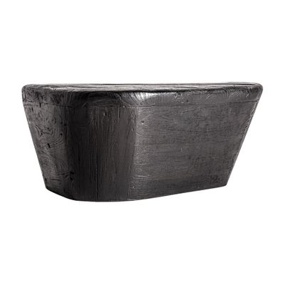 Coffee tables - Black teak wood coffee table in 90x74x40 cm - VICAL