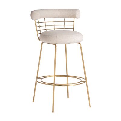 Stools - Off-white brass stool in 60x54x98 cm - VICAL