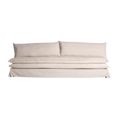 Canapés - Sofa en bois de pin blanc cassé en 230x95x86 cm - VICAL