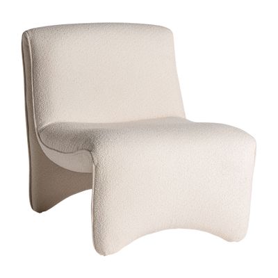 Fauteuils - Fauteuil en bois de pin blanc cassé en 68x80x73 cm - VICAL