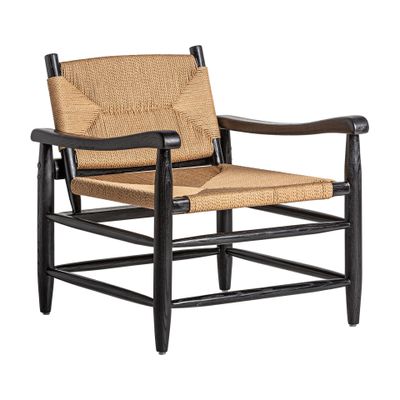 Fauteuils - Fauteuil en bois d´hévéa noir en 66x74x73 cm - VICAL
