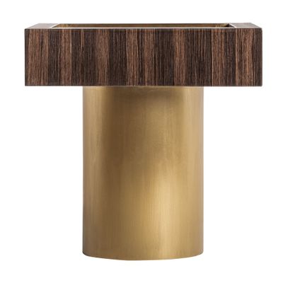 Other tables - Brown pine wood coffee table in 50x50x52 cm - VICAL