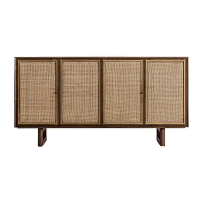 Sideboards - Brown mango wood sideboard 160x40x84 cm - VICAL