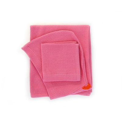 kids linen - Organic Cotton Baby Hooded Towel Set - Flamingo - EKOBO