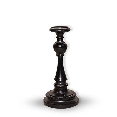 Decorative objects - High base in black lacquered turned wood - CASTORINA 1895