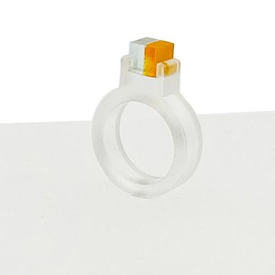 Jewelry - Ethereal Reverie collection_ ring (glass-like & orange) - STUDIO CHING-HUI YANG